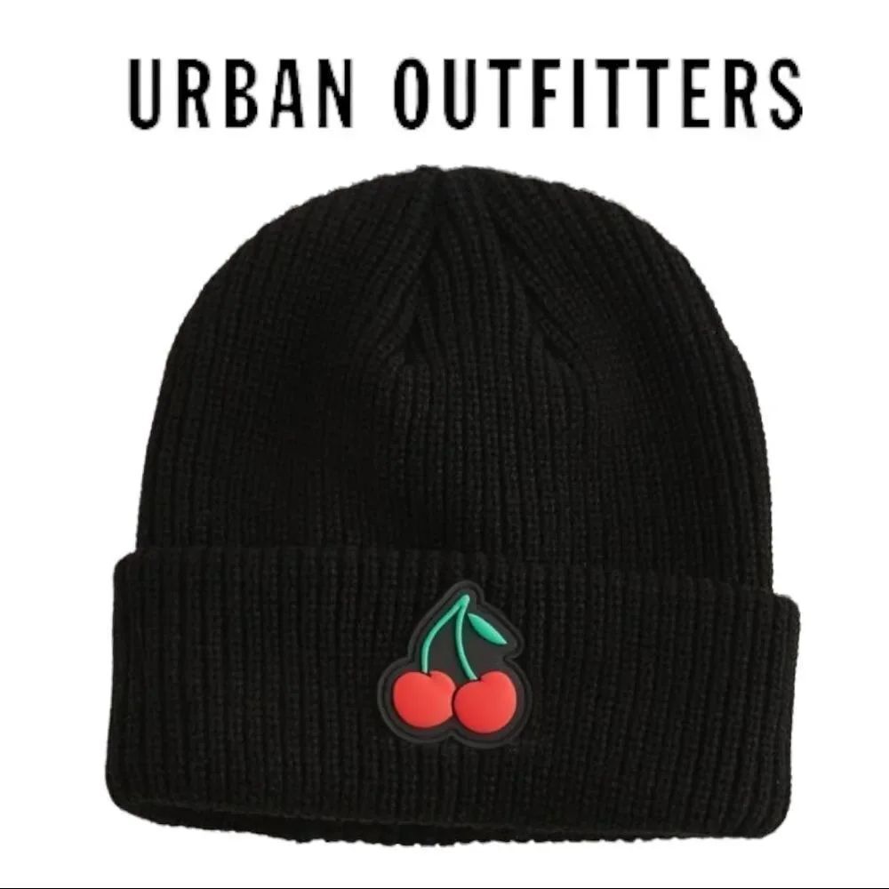NEW Urban Outfitters UO Mr. Natural Cherry Black Hat Cap Beanie